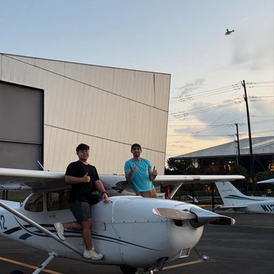 Richard and I flying!