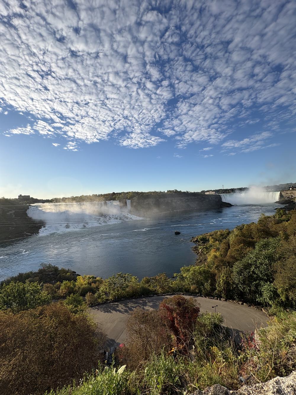 American and Horseshoe falls on Canadian side