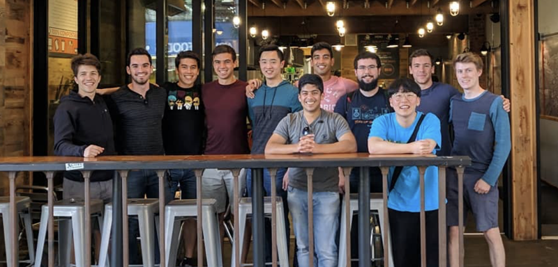 Teamembers of Avepass at a group dinner